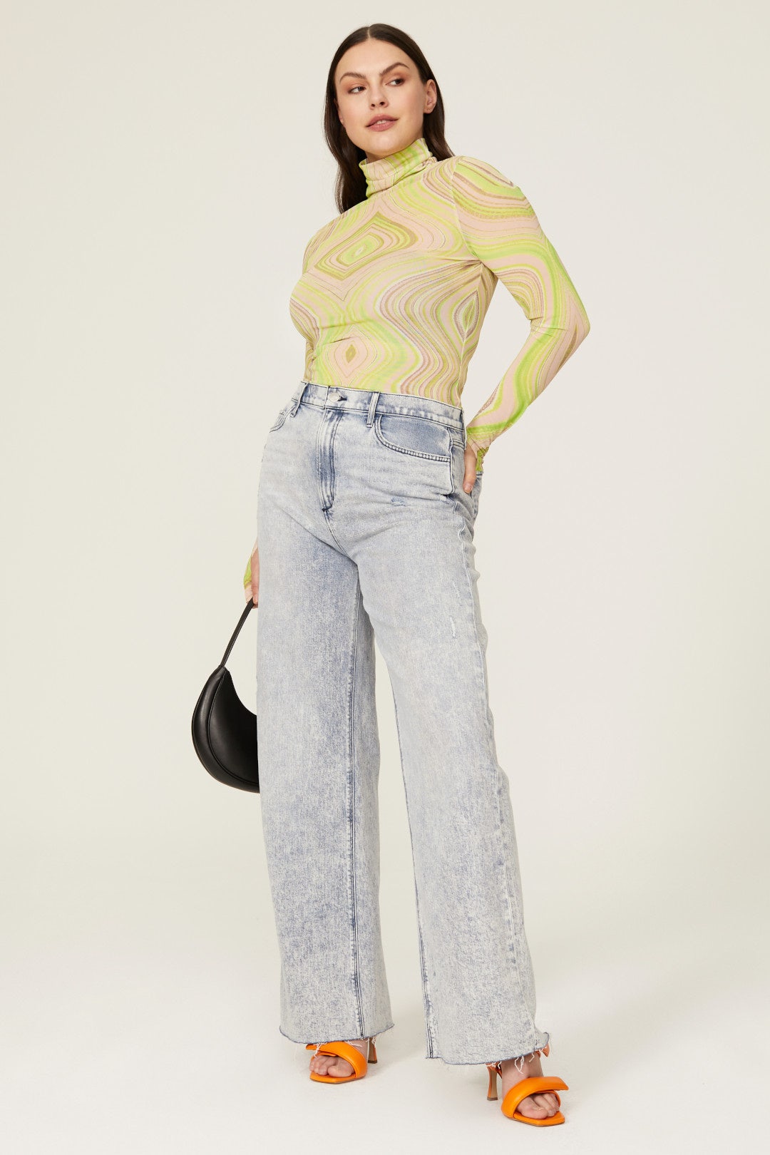 Zadie Swirl Mesh Turtleneck by AFRM 4