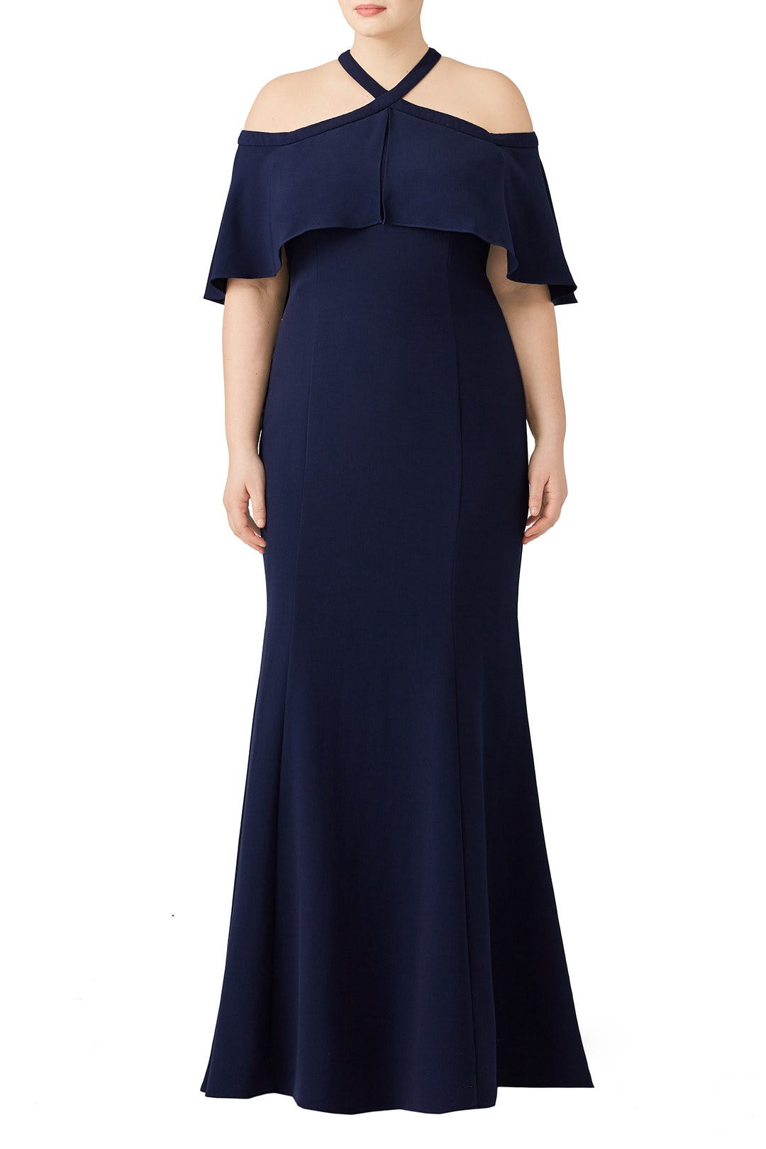 Navy Kayla Gown by Carmen Marc Valvo 3
