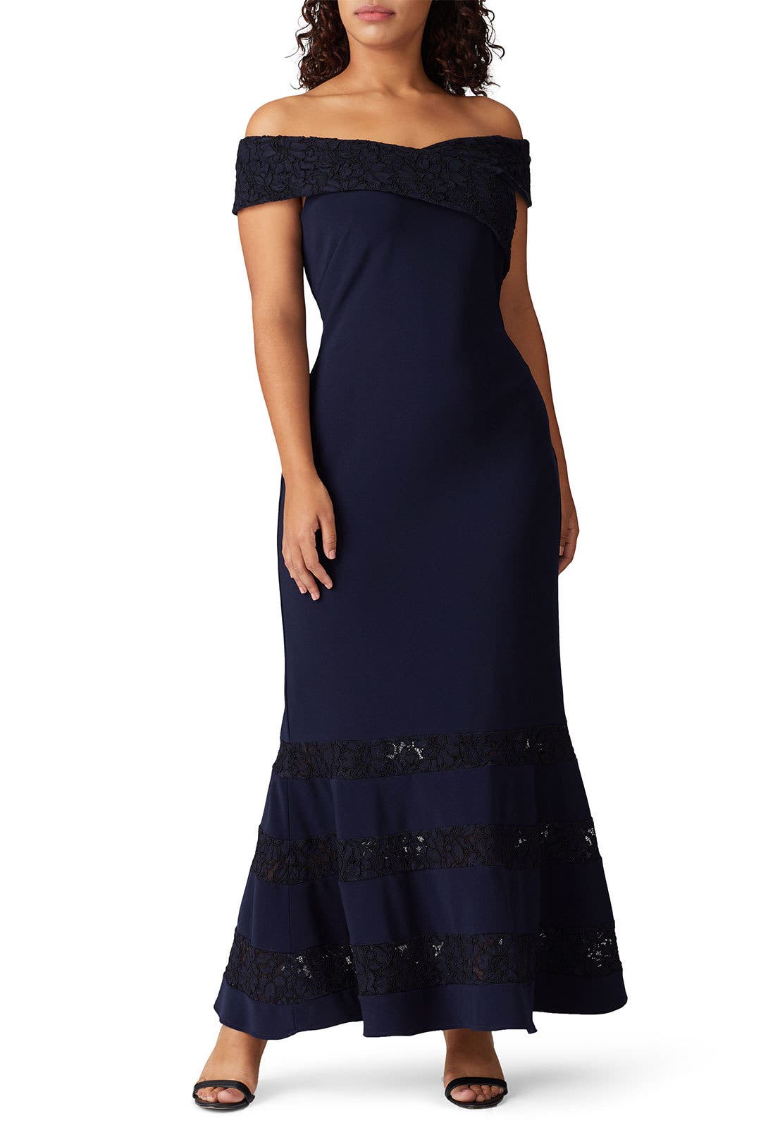 Ralph Lauren 透け感 OVERLAY caplet NAVY DRESS Lauren by Ralph Lauren Women's Blue Cape-Overlay Chiffon
