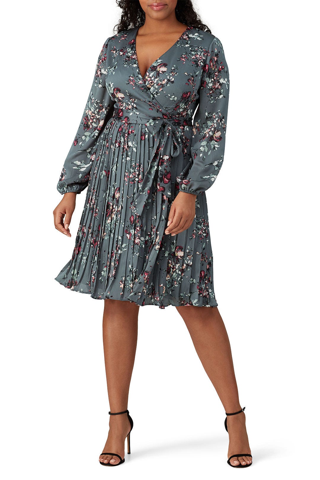 Floral Printed Crinkle Dress by Adrianna Papell 4