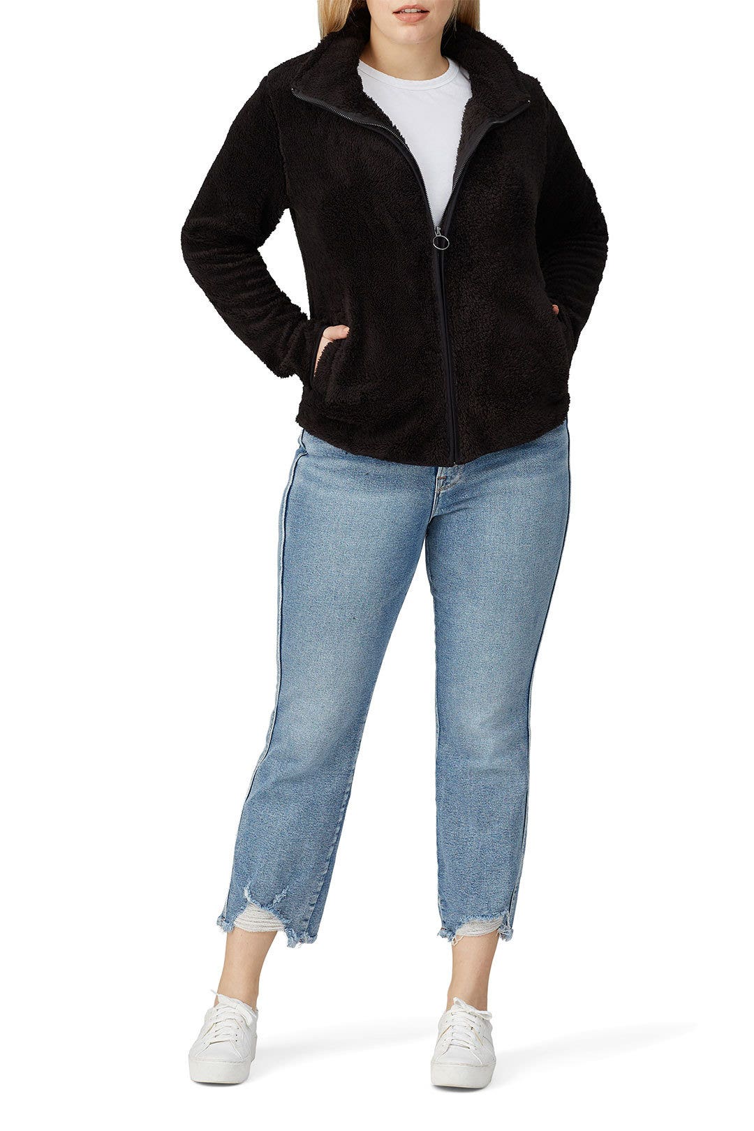 Alonso Faux Sherpa Jacket by B Collection by Bobeau 4