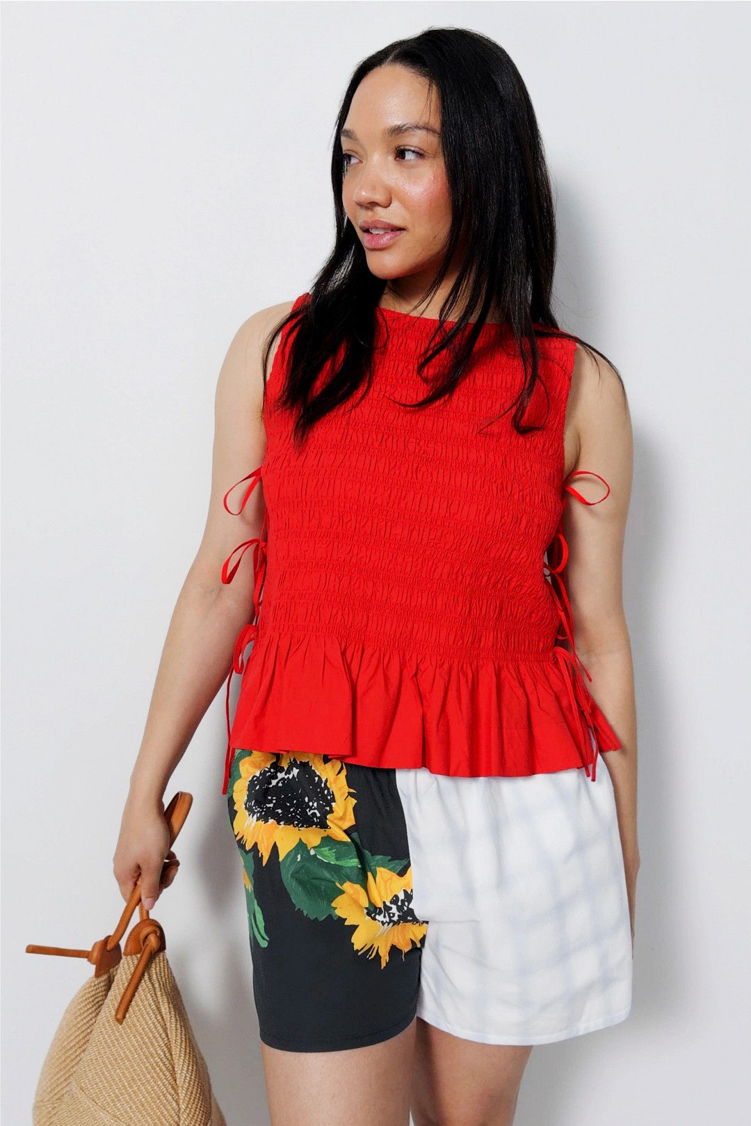 Gingham Sunflower Shorts by Moschino Jeans 4