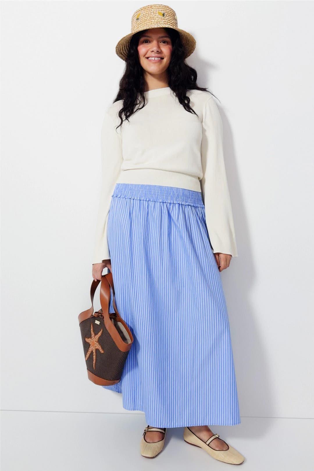 Stripe Delphine Nap Skirt by Hill House Home | Rent the Runway