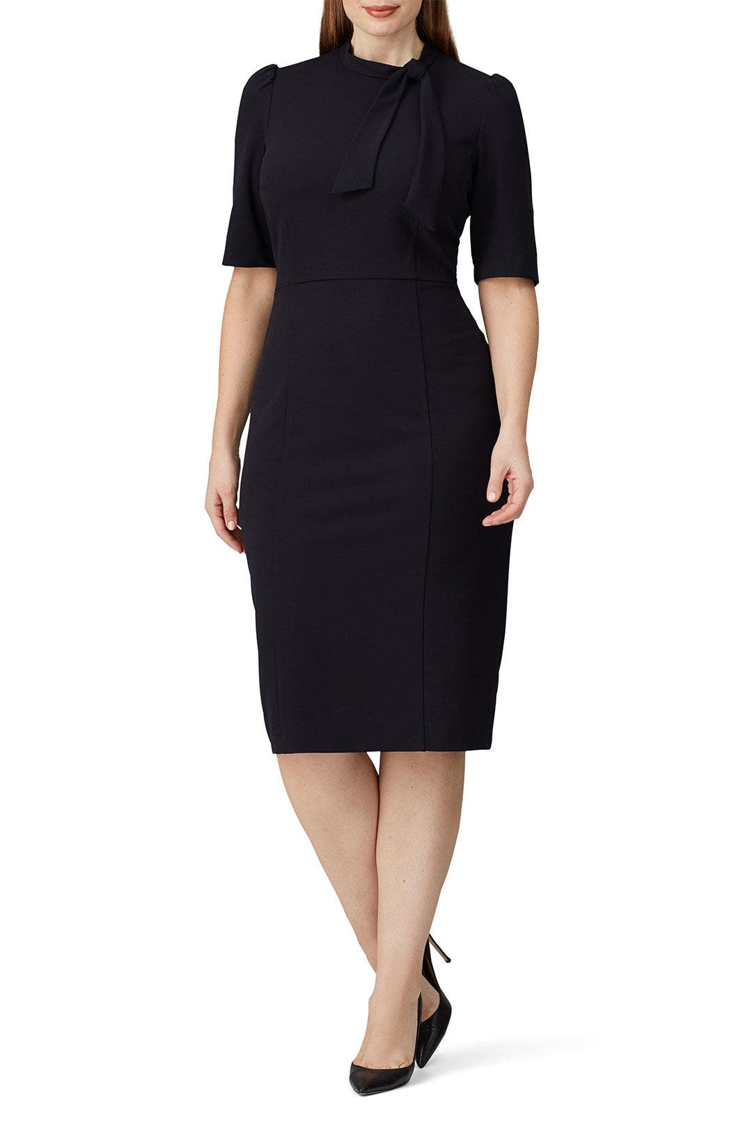 Navy Tie Neck Sheath by Donna Morgan 4