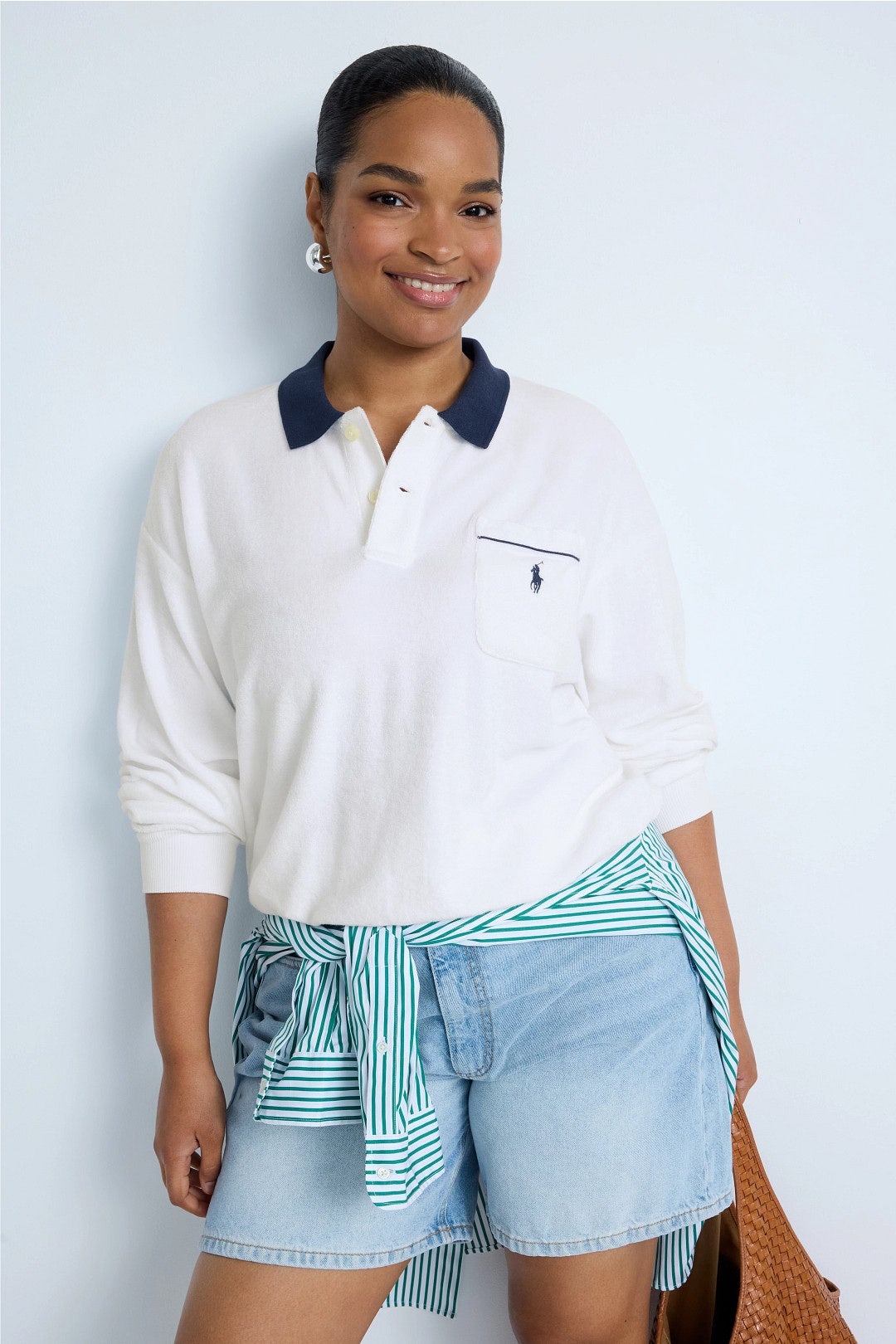Terry Long Sleeve Polo Knit Top by Polo Ralph Lauren 4