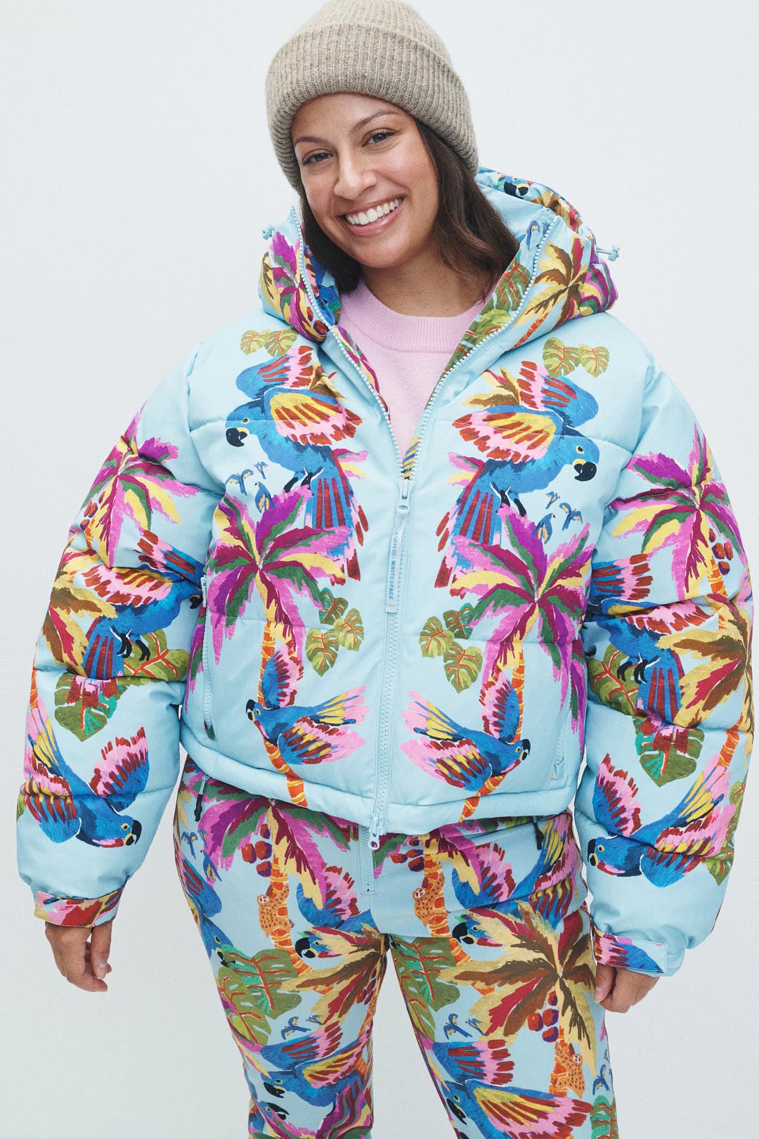 Macaw Puffer Jacket by FARM Rio | Rent the Runway