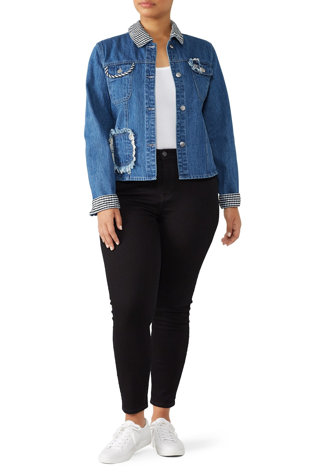 Girls Gingham Denim Jacket by Samantha Sipos 4