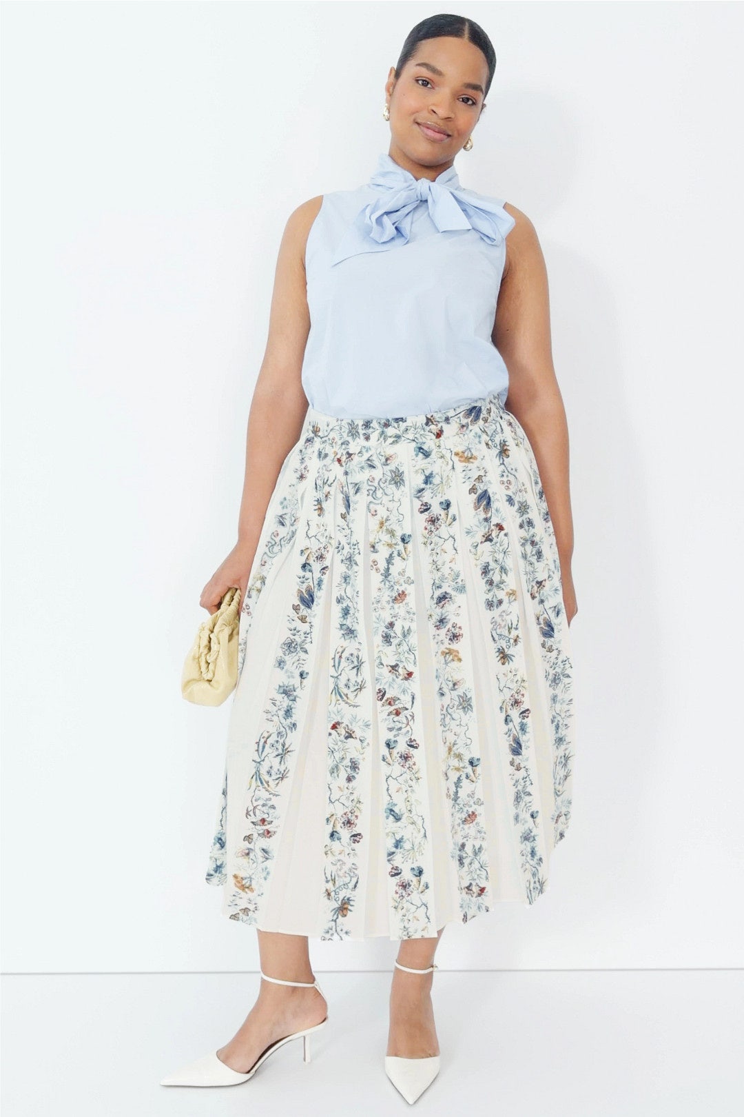 Pleated Placed Print Skirt by Adam Lippes x RTR 4