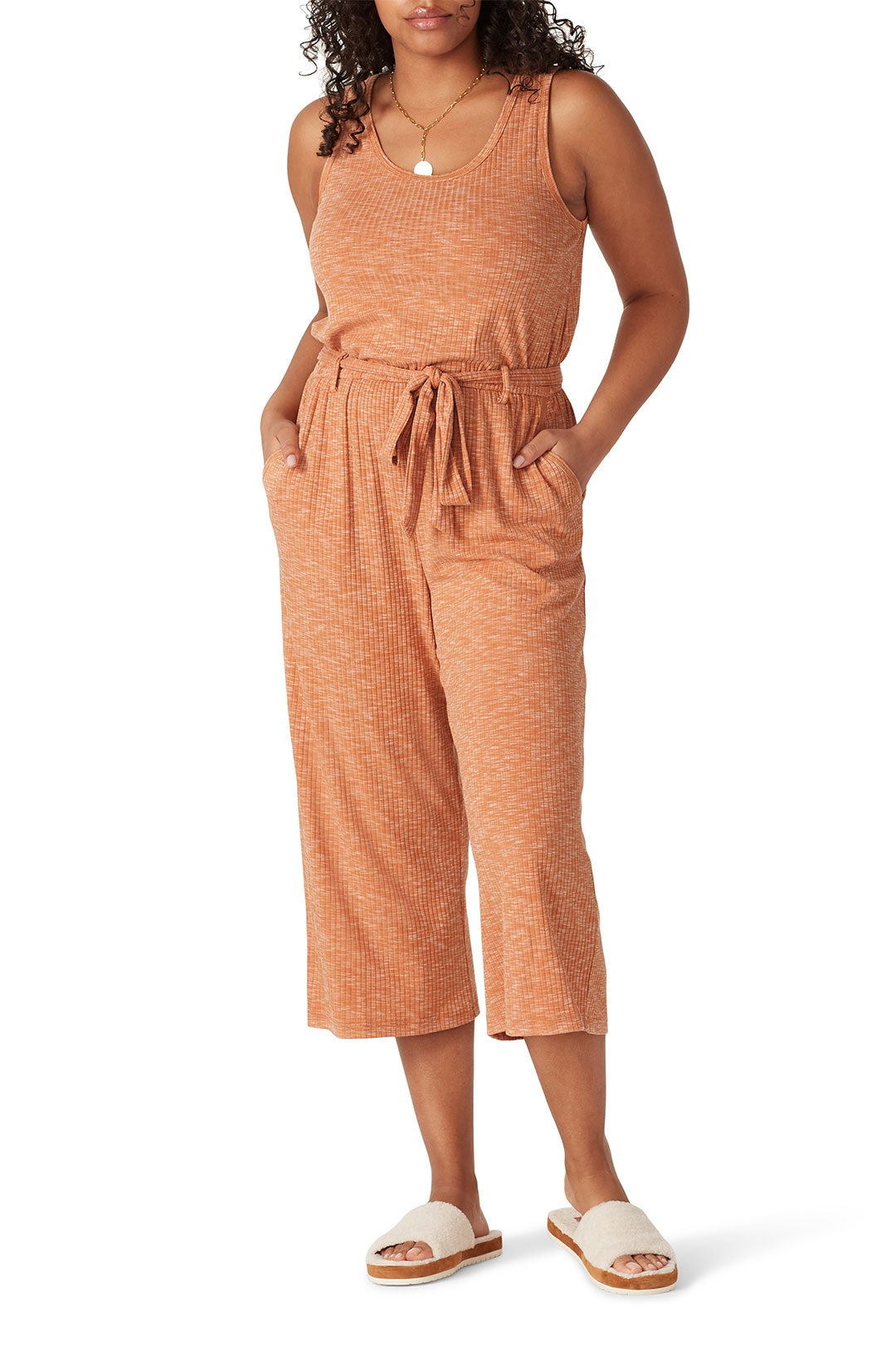 Orange Devin Knit Jumpsuit by B Collection by Bobeau 5