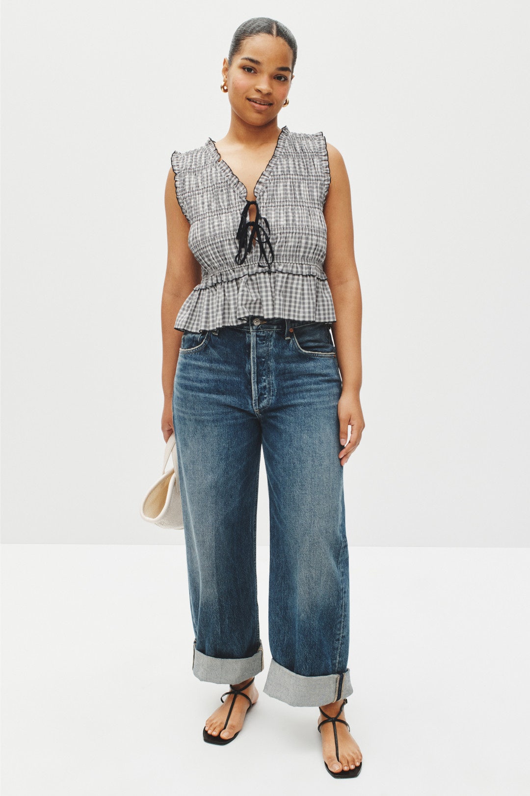 Martine Gingham Tie Blouse by Rails 2