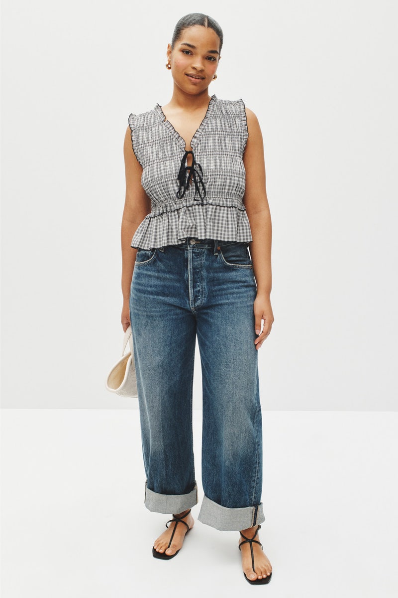 Martine Gingham Tie Blouse by Rails - Photo 5