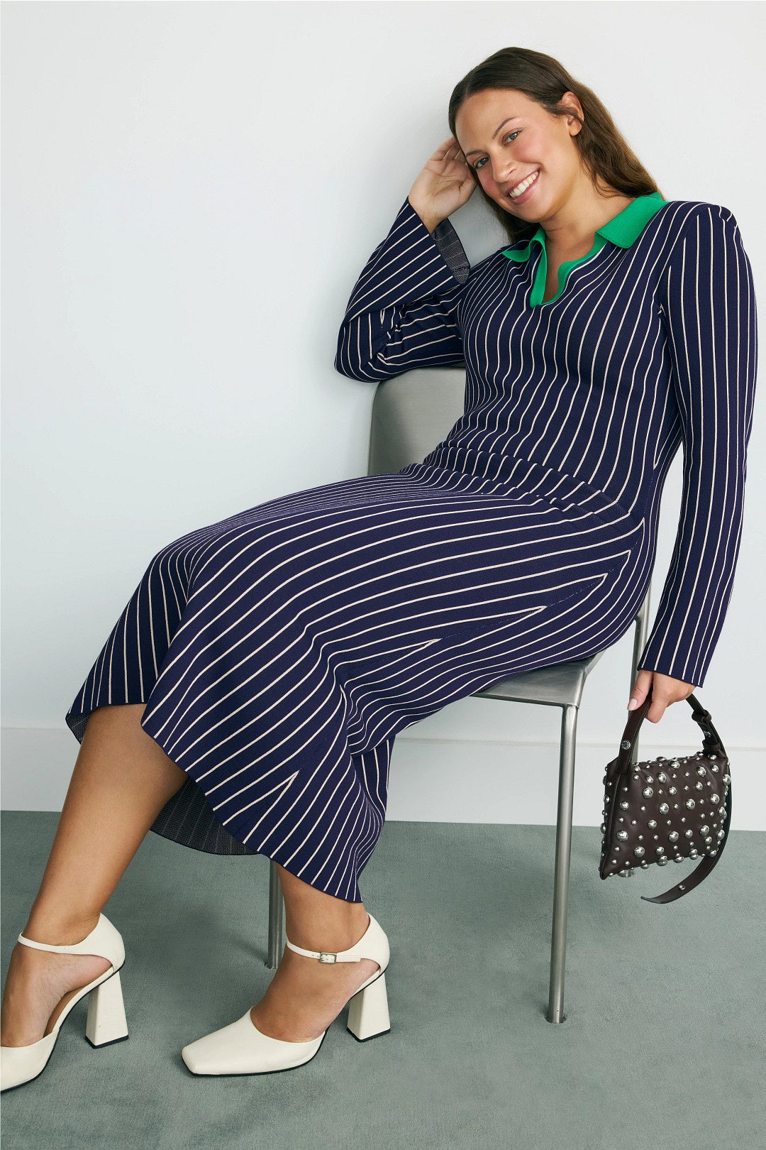 Reade Pinstripe Knit Dress by SIMONMILLER 5