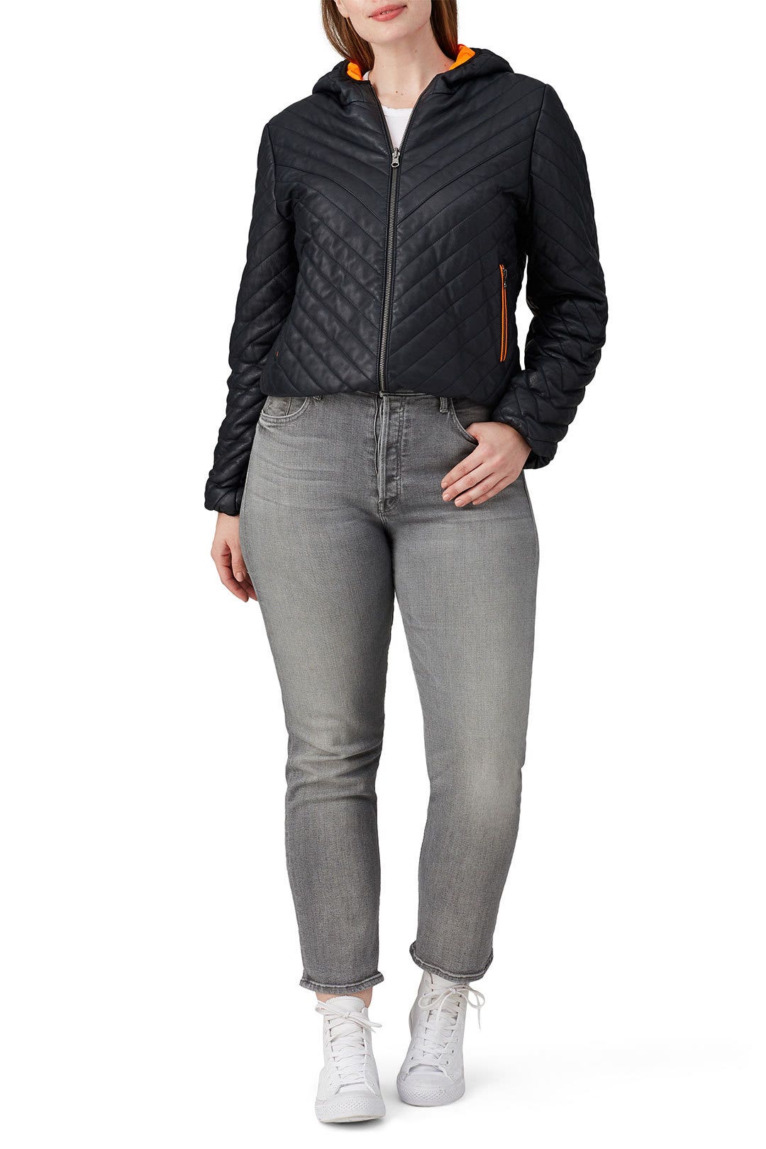 Blue Reversible Chevron Puffer by Samantha Sipos 4