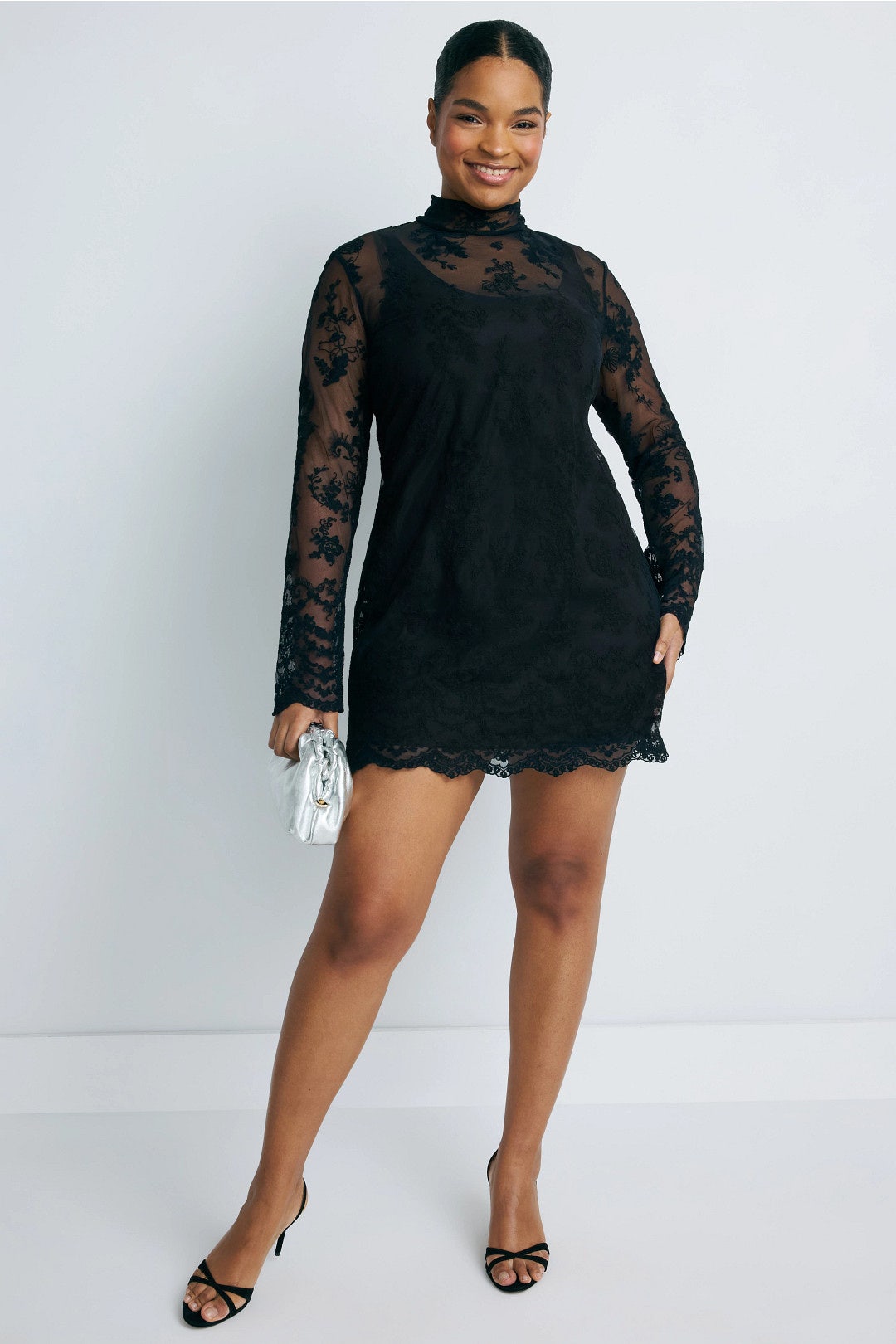 Turtleneck Lace Overlay Mini Dress by Jason Wu x RTR 5