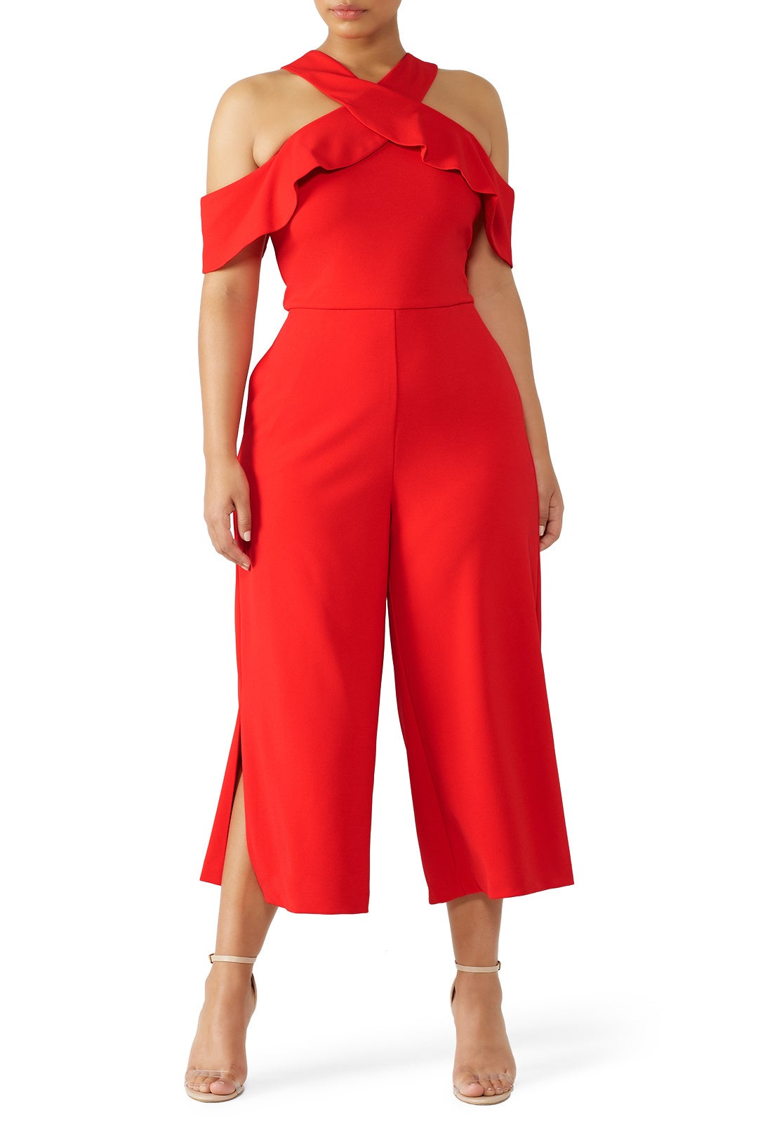 Cross Front Ruffle Jumpsuit by Slate & Willow 4