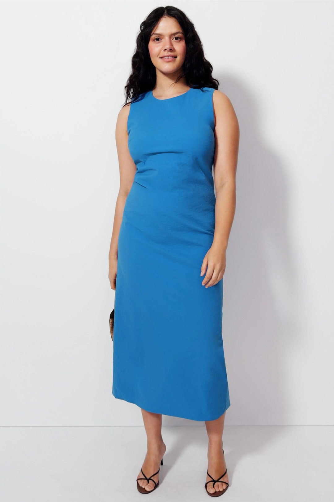 Blue Crinkle Sheath Dress by Rosetta Getty x RTR 4