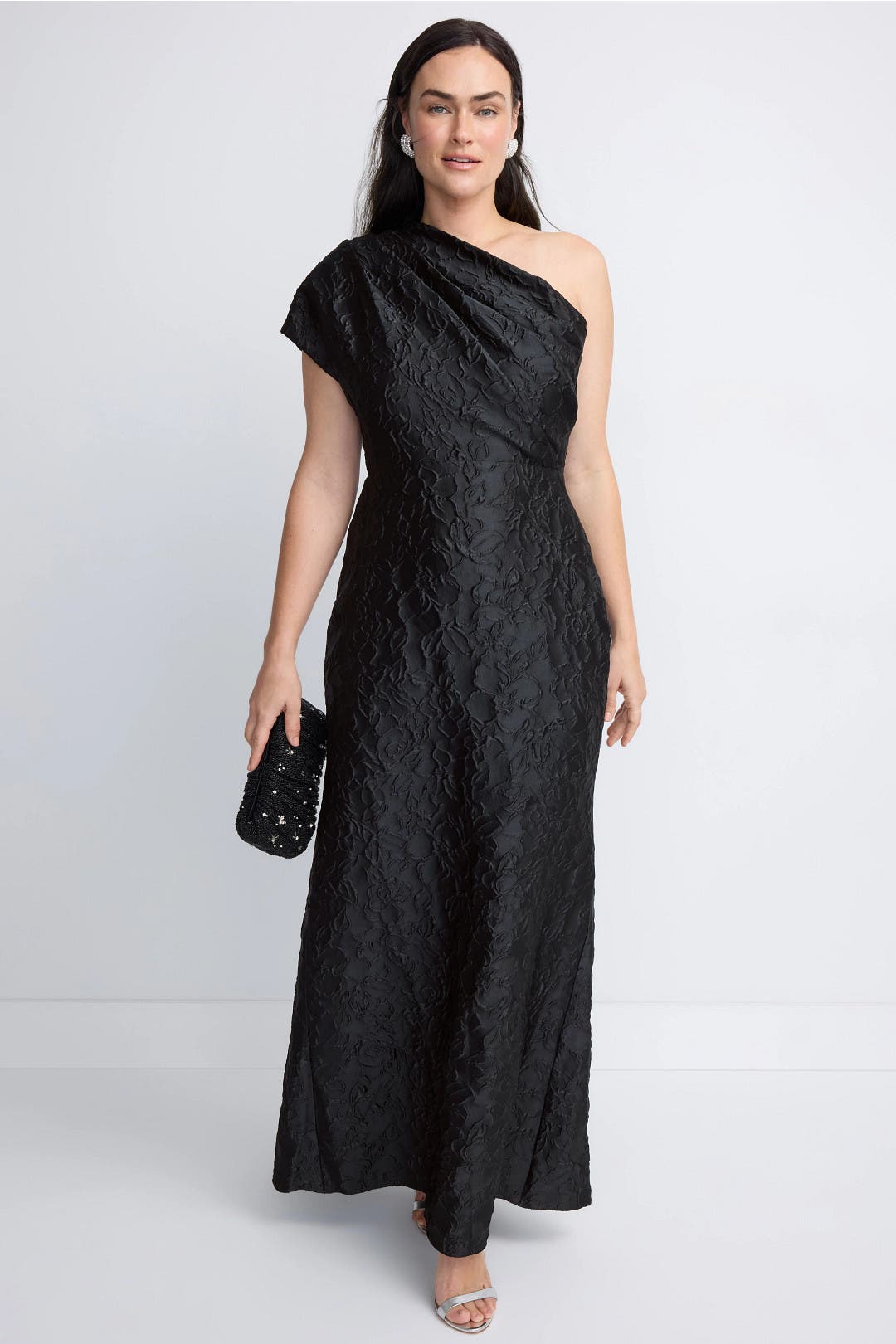 Jacquard One Shoulder Gown by Badgley Mischka | Rent the Runway
