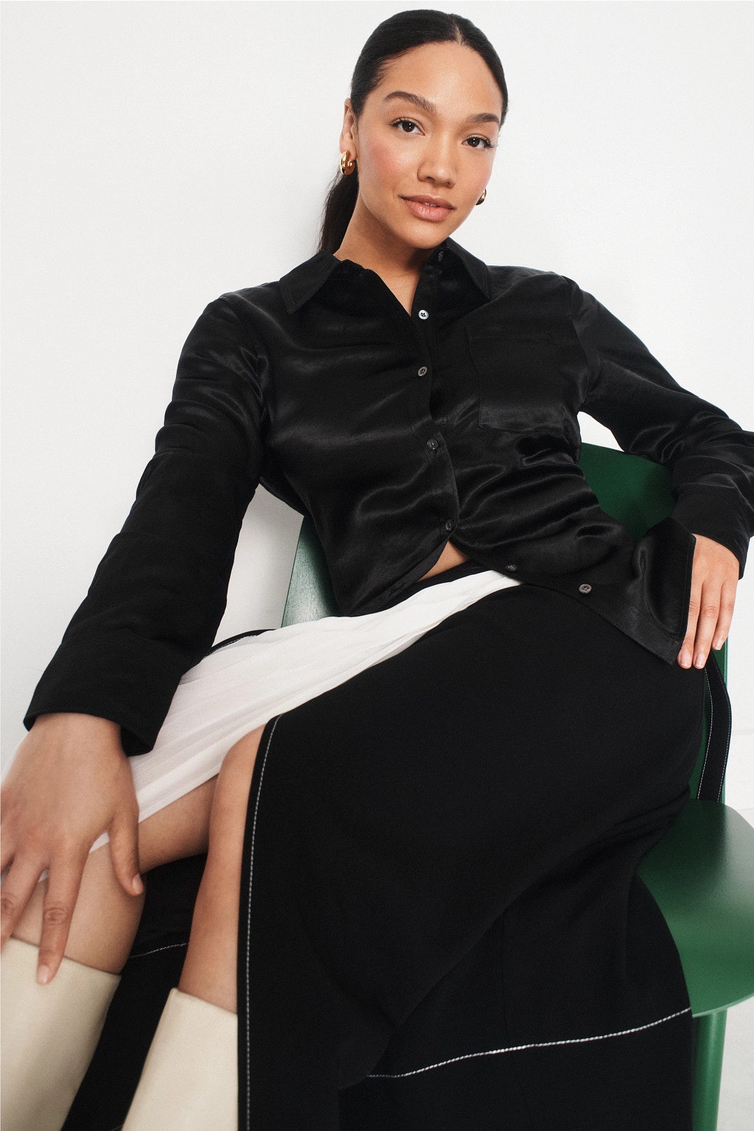 Satin Slim Button Up Shirt by 3.1 Phillip Lim 5