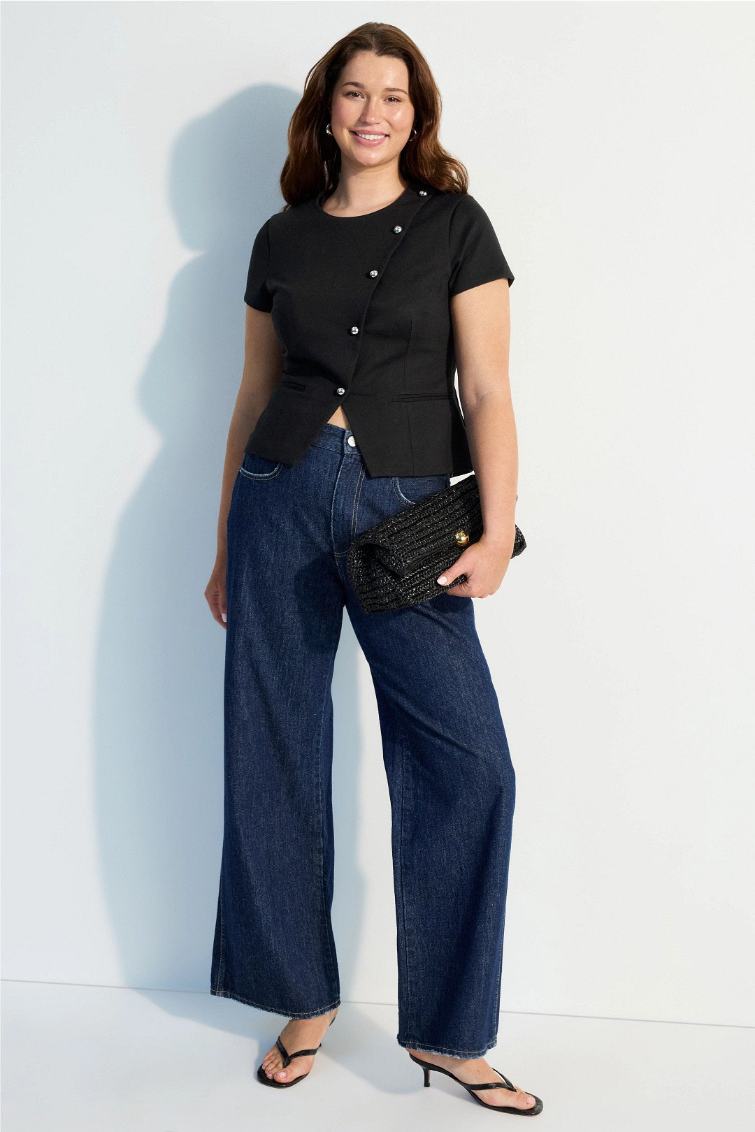 Asymmetric Button Front Top by Toccin 4