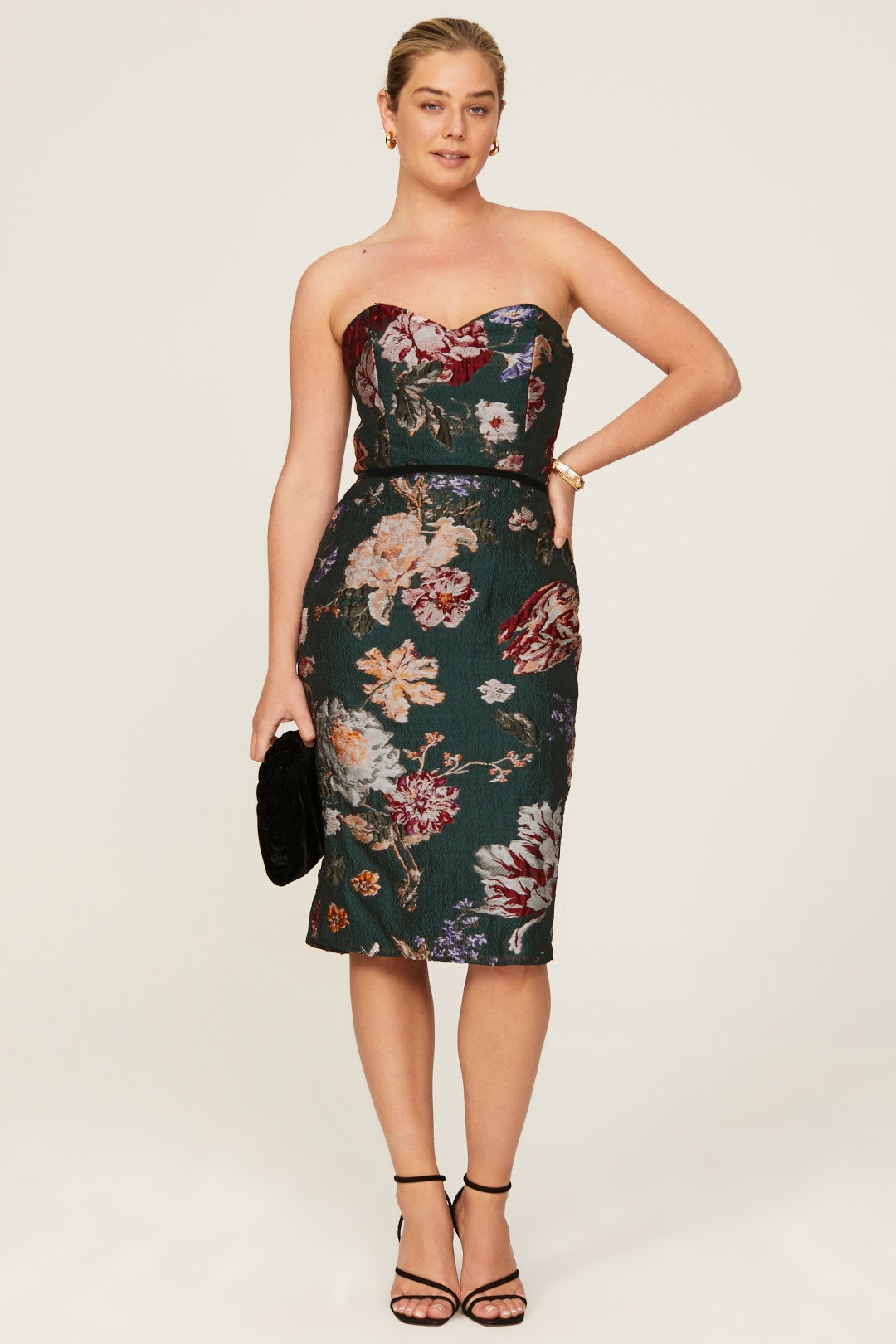 Strapless Floral Dress by Marchesa Notte 5