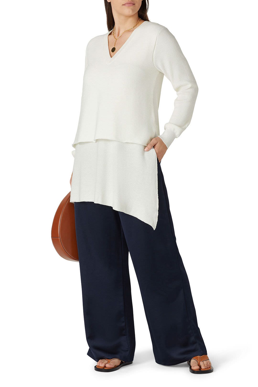 Ivory Asymmetrical Sweater by Derek Lam 10 Crosby x RTR 4