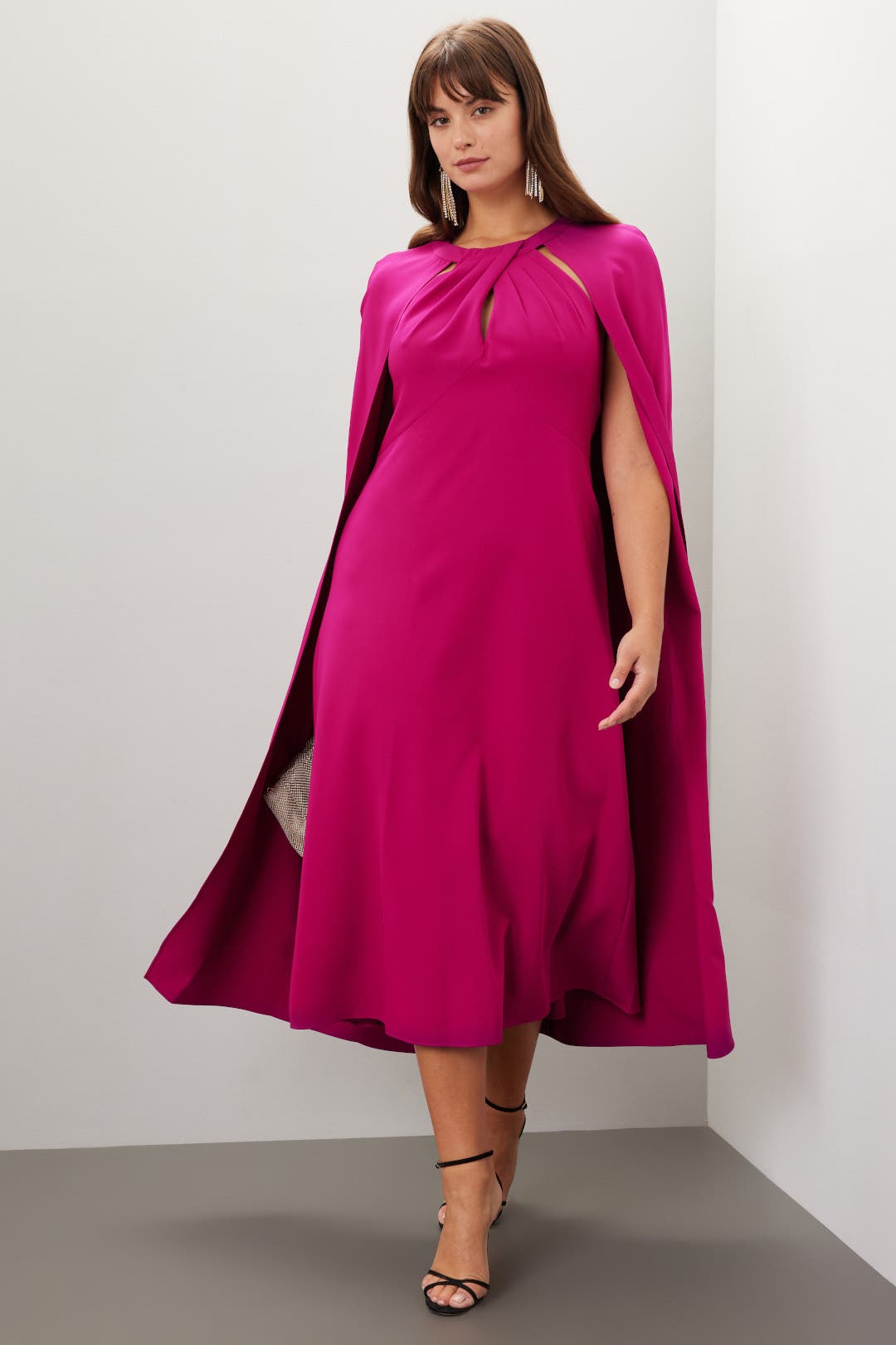 Cape Midi Dress by Marchesa Notte | Rent the Runway