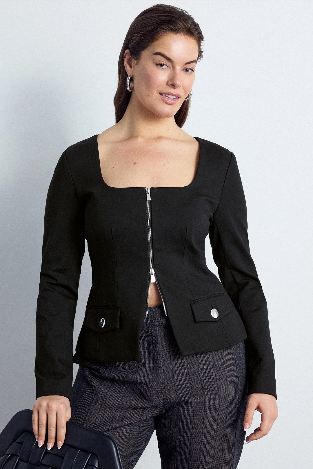 Ponte Zip Front Top by Toccin 5