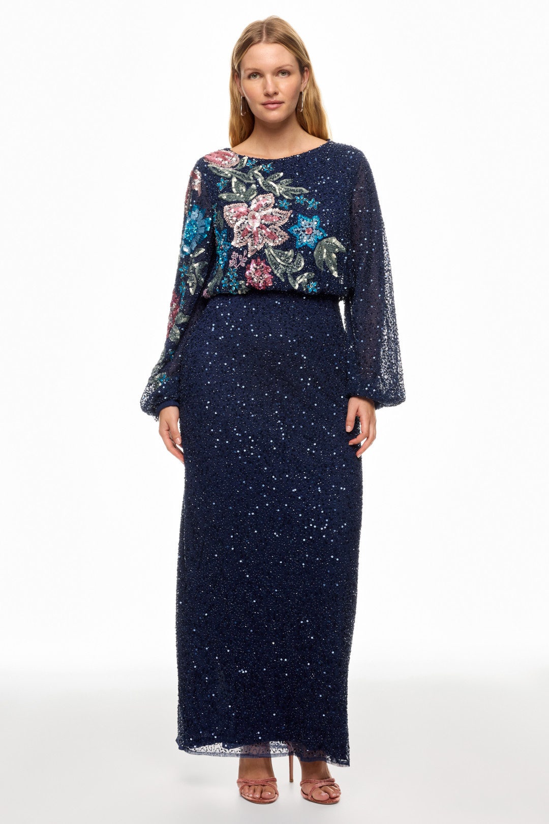 Embellished Floral High Neck Gown by Ieena for Mac Duggal 5