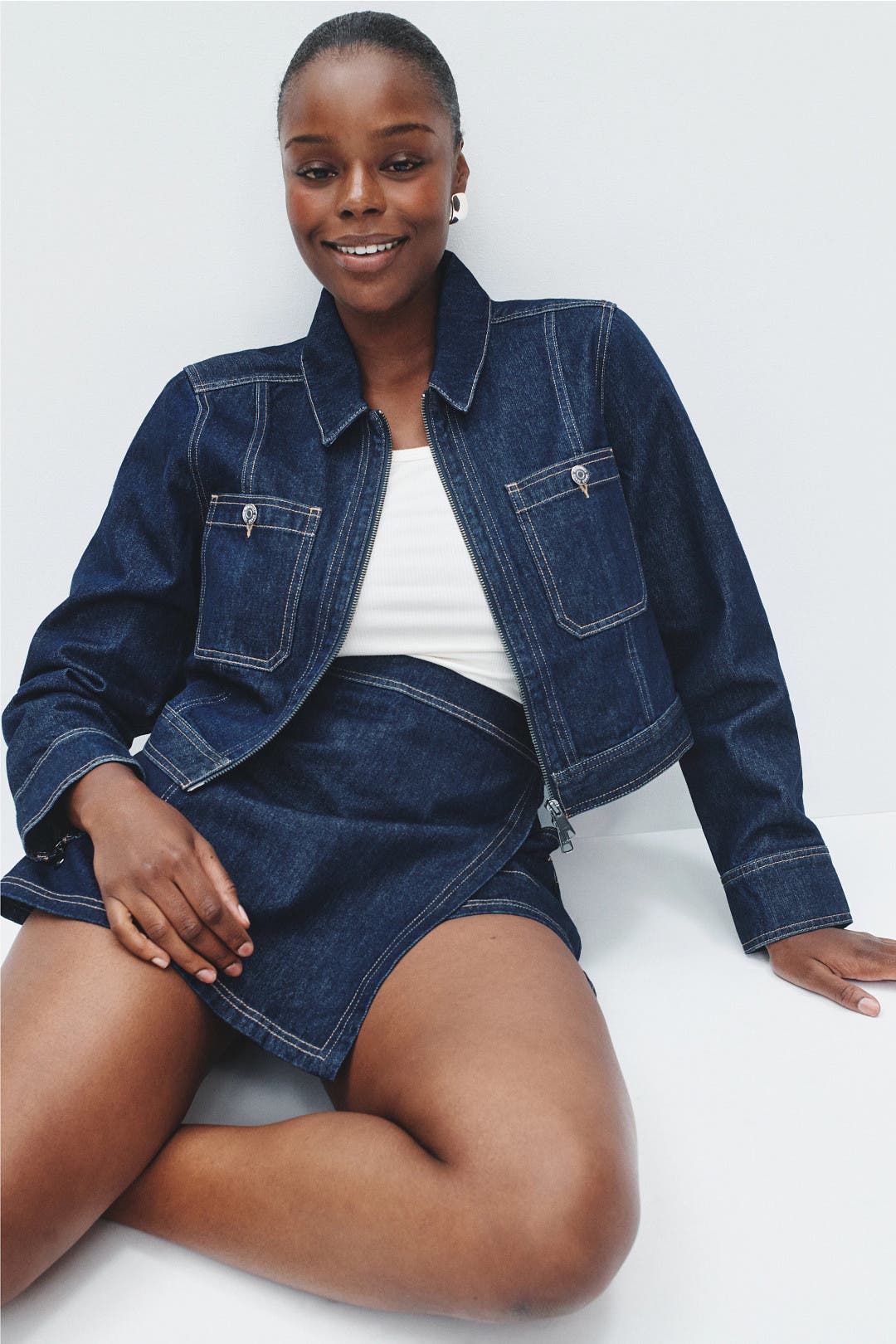 Patty Cropped Denim Jacket by Veronica Beard | Rent the Runway
