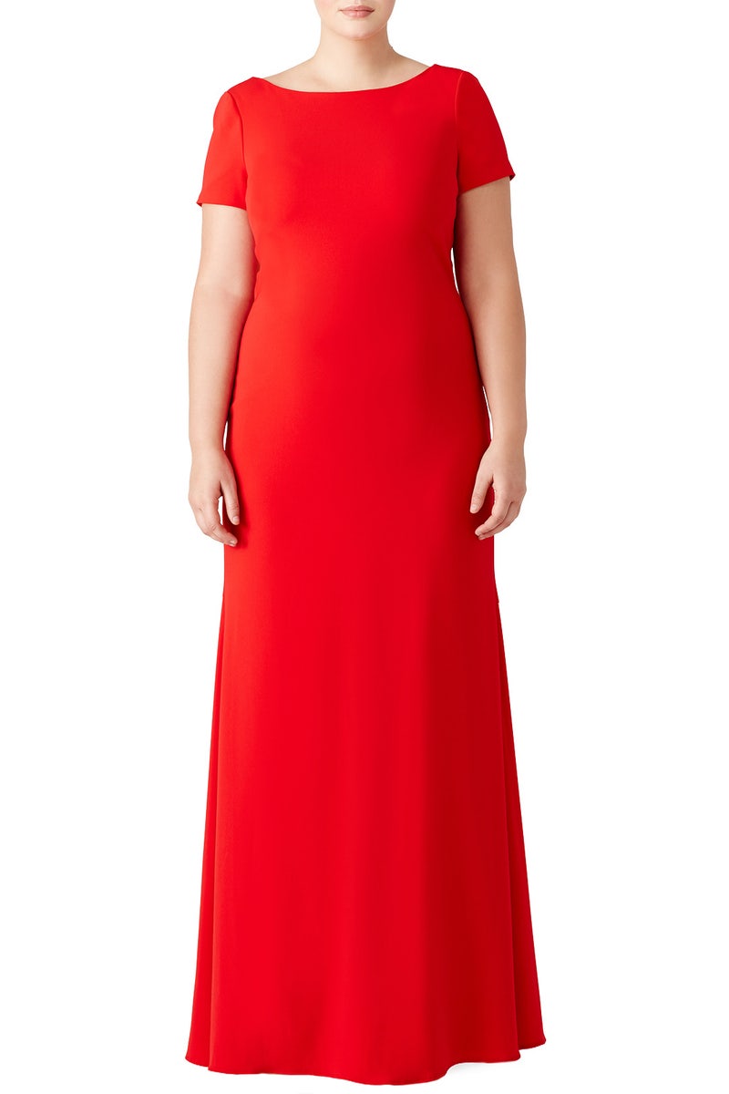 Red Cascade Gown by Badgley Mischka - Photo 4