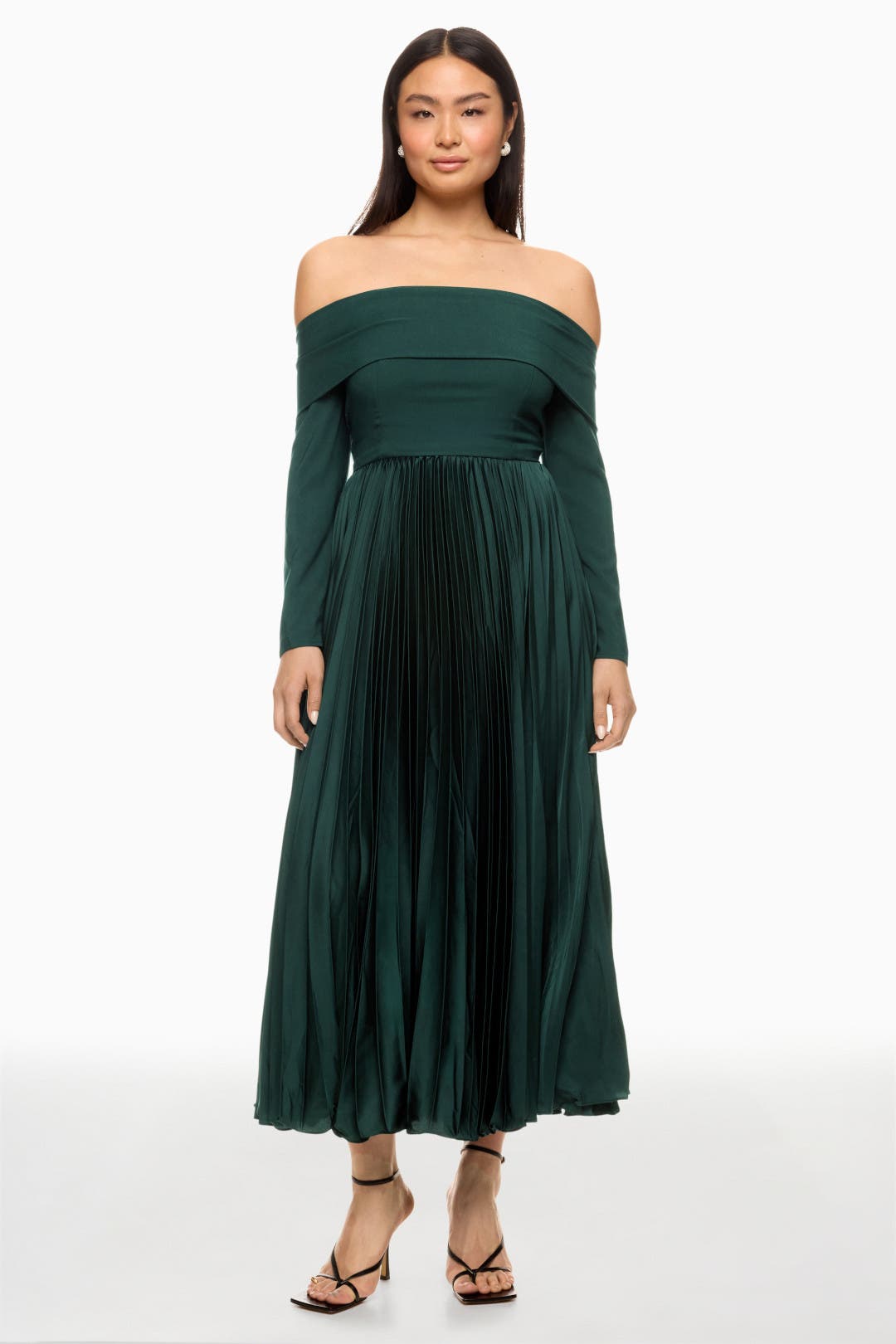 Pleated Green Midi Shirt Dress by Derek Lam 10 Crosby x RTR | Rent