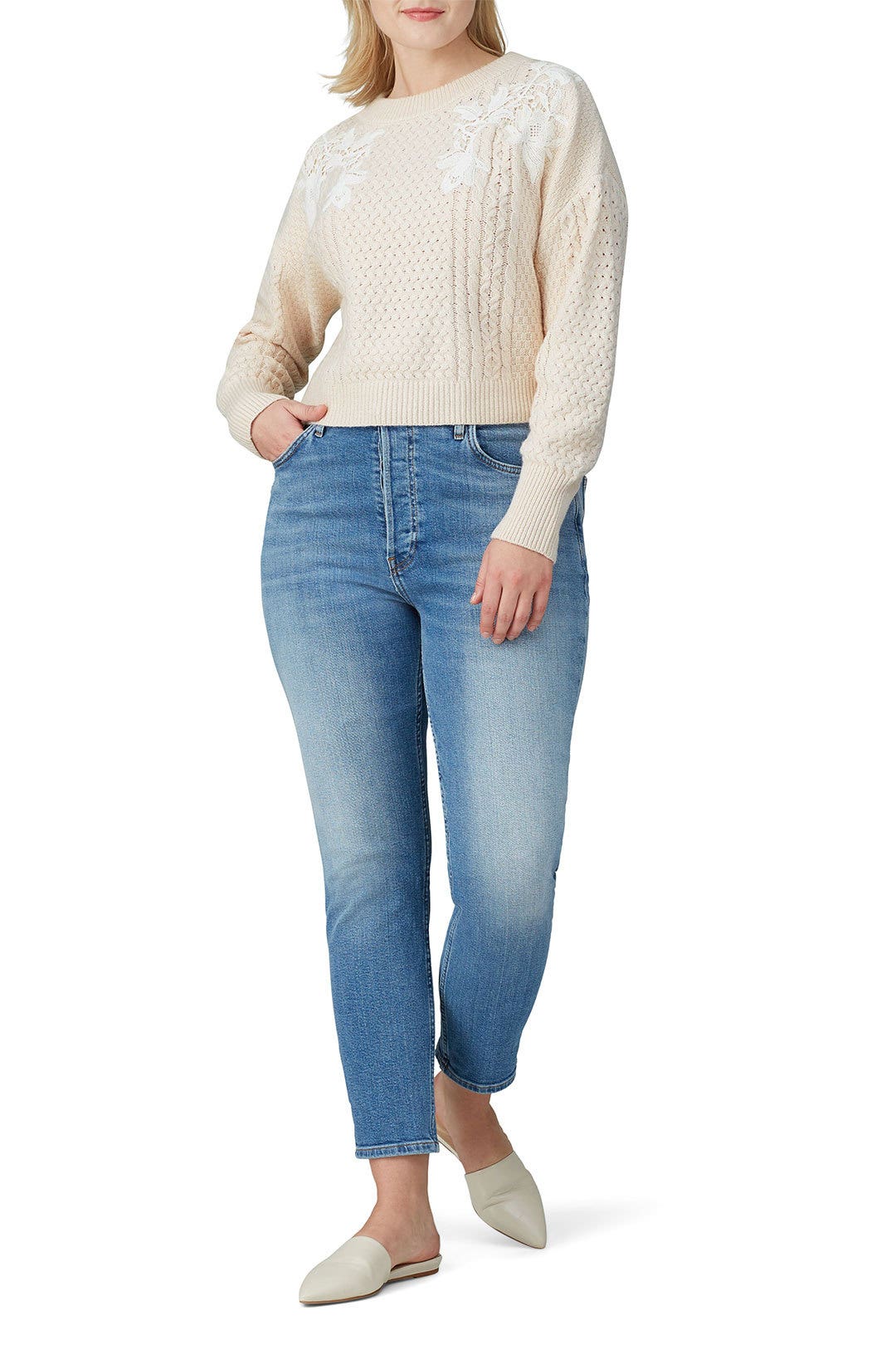 Lace Applique Pullover by Rebecca Taylor NYC 5