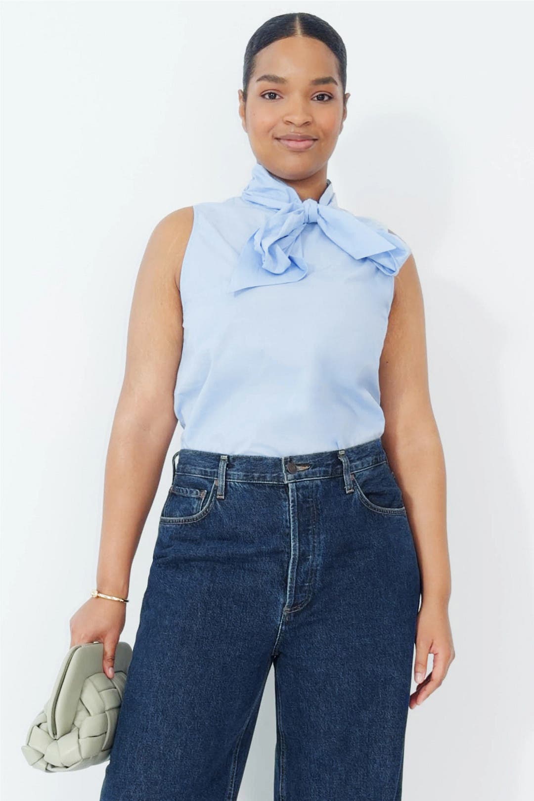 Sleeveless Poplin Tie Neck Top by Adam Lippes x RTR | Rent the Runway