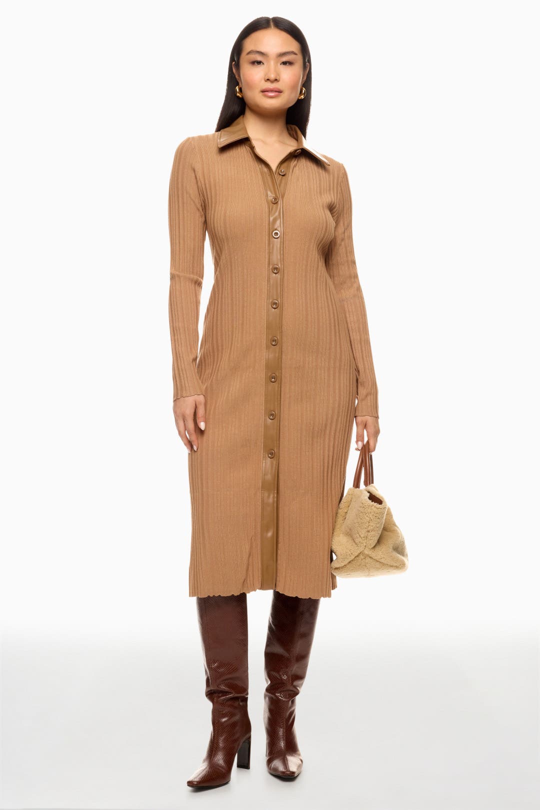ワンピース COURREGES 'Twist Rib Knit Long' dress Brown 324MRO469FI0001 Courrèges Twist Rib Knit Long Dress from $491.00 - on Stylight