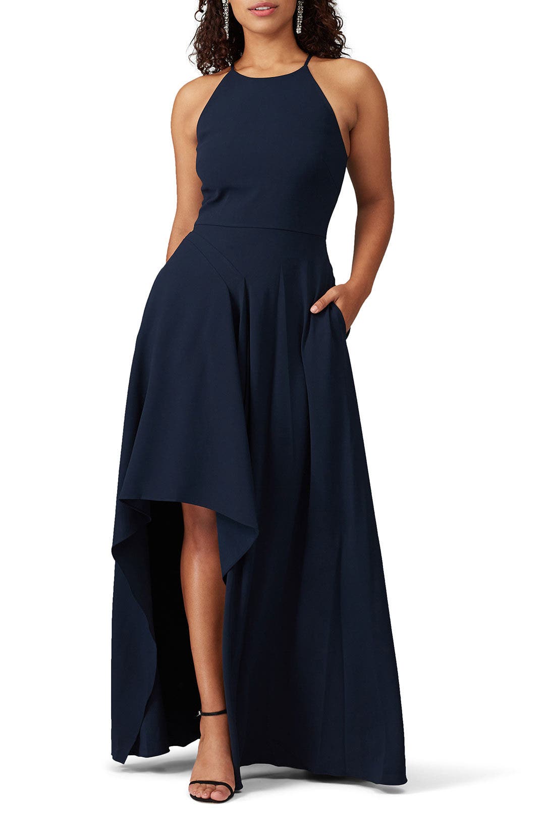 Navy Halter Gown by Badgley Mischka 4