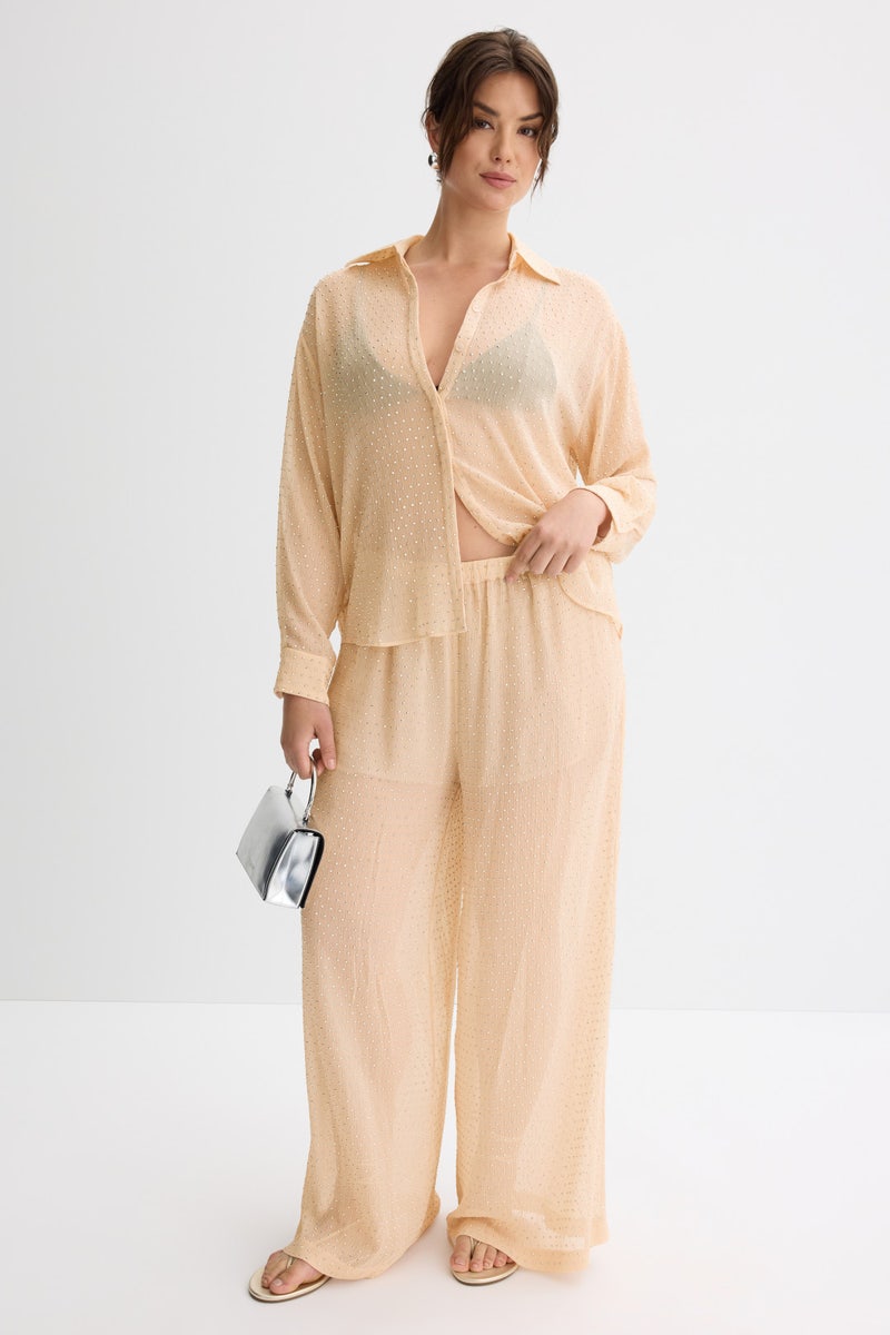 Sheer Rhinestone Pants by Ronny Kobo x RTR - Photo 5