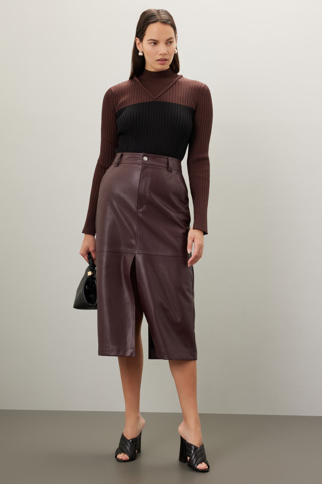 Leather Midi Skirt by Saunders x RTR | Rent the Runway