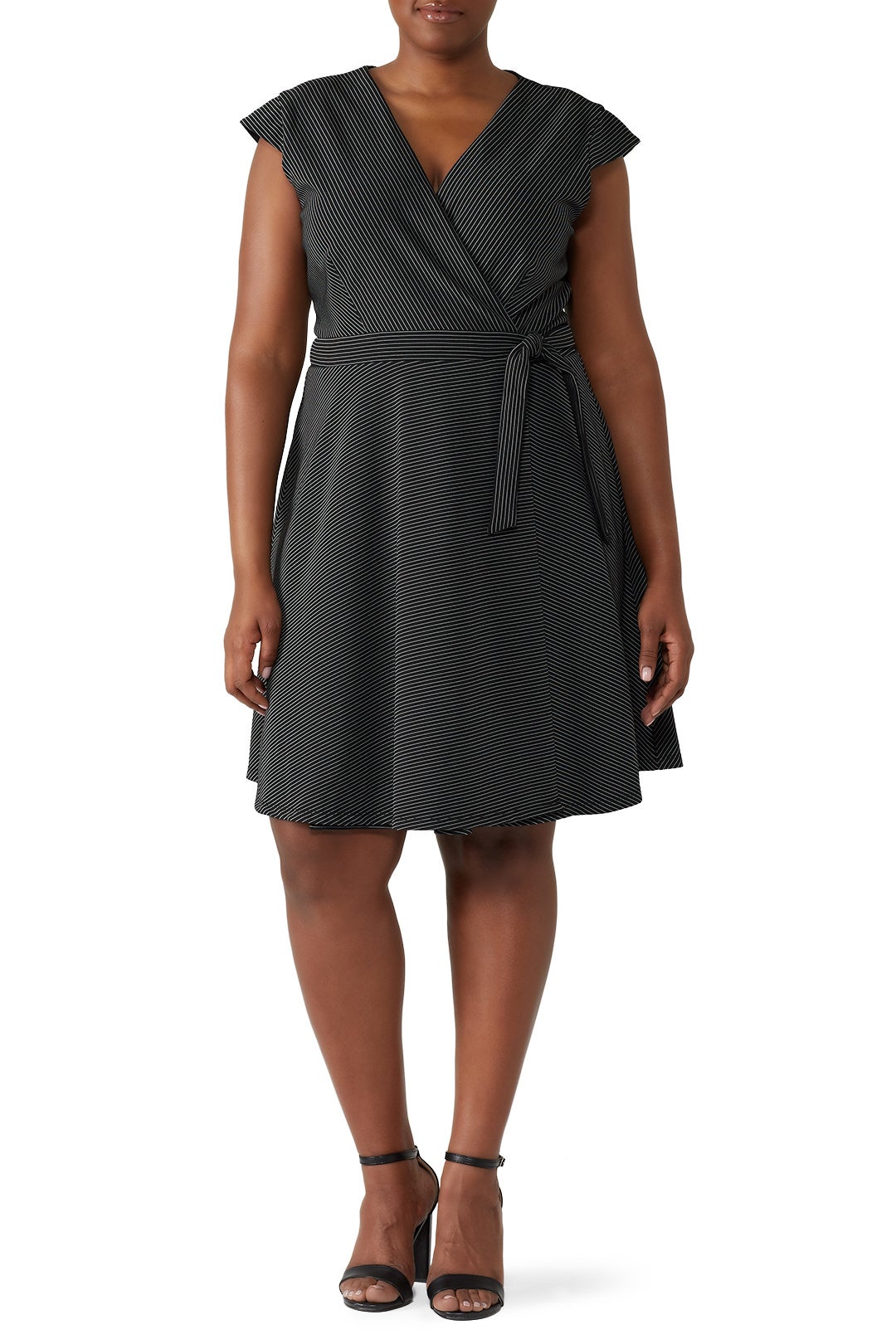 Striped V-Neck Wrap Dress by Slate & Willow 3