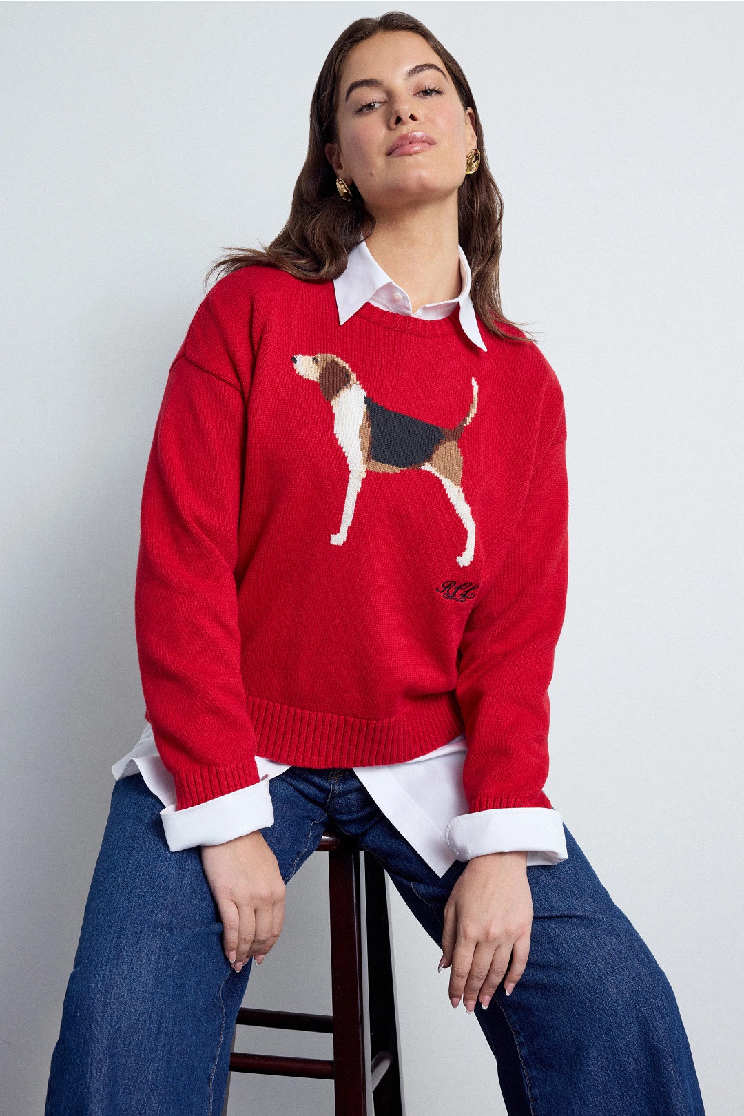 Red Combed Cotton Riednee Long Sleeve Pullover by Lauren Ralph Lauren 5