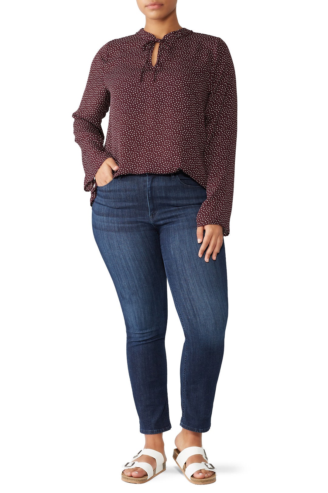 Samara Tie Neck Blouse by B Collection by Bobeau 4