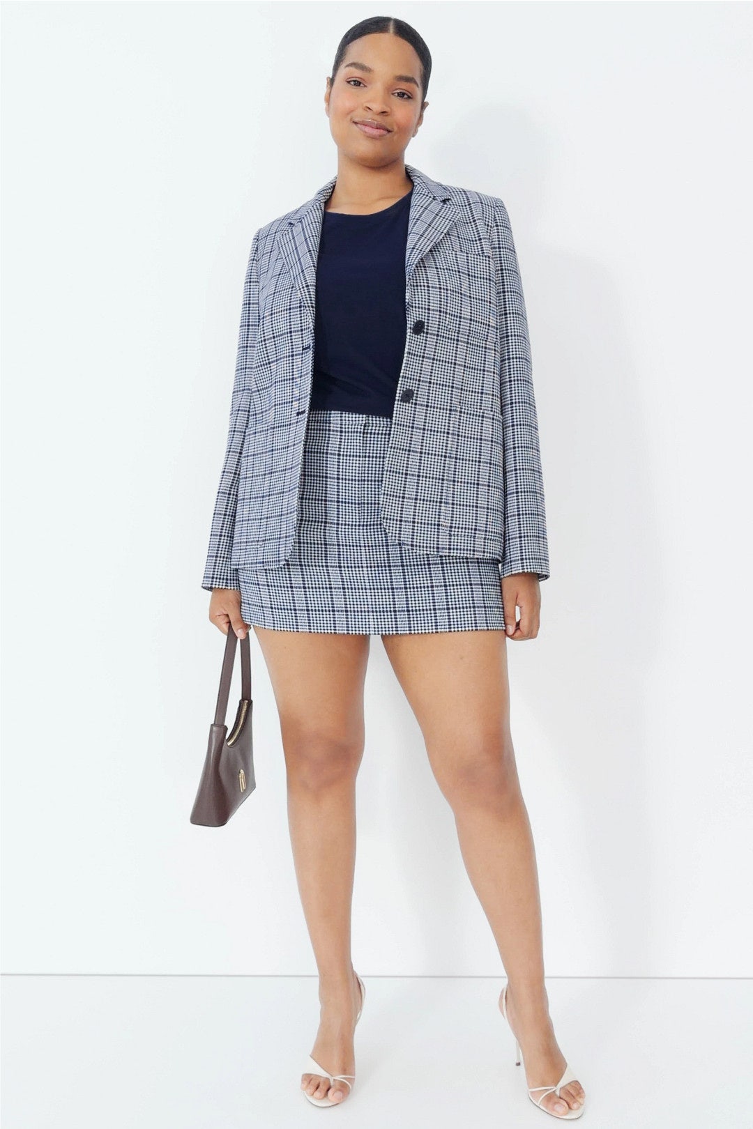 Plaid Patch Pocket Fitted Blazer by MICHAEL KORS 4