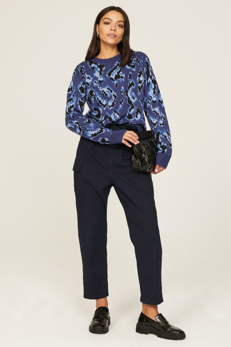Blue Animal Print Sweater by Derek Lam 10 Crosby x RTR - Photo 5