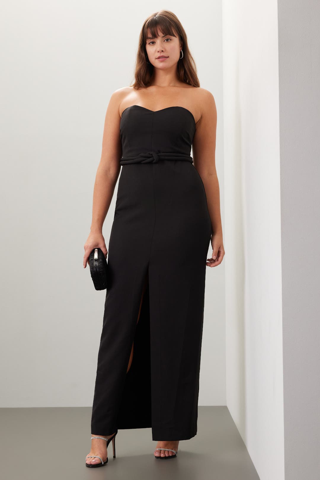 Strapless Black Gown by Jewel x Badgley Mischka | Rent the