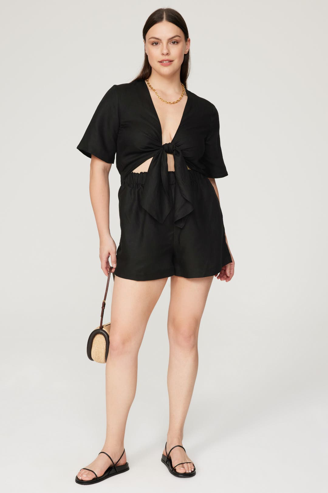 Black Tie Waist Romper by Thakoon x RTR | Rent the Runway