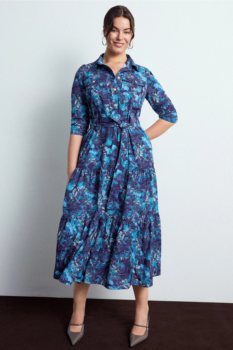 Printed Tie Waist Shirt Dress by Derek Lam 10 Crosby x RTR - Photo 0
