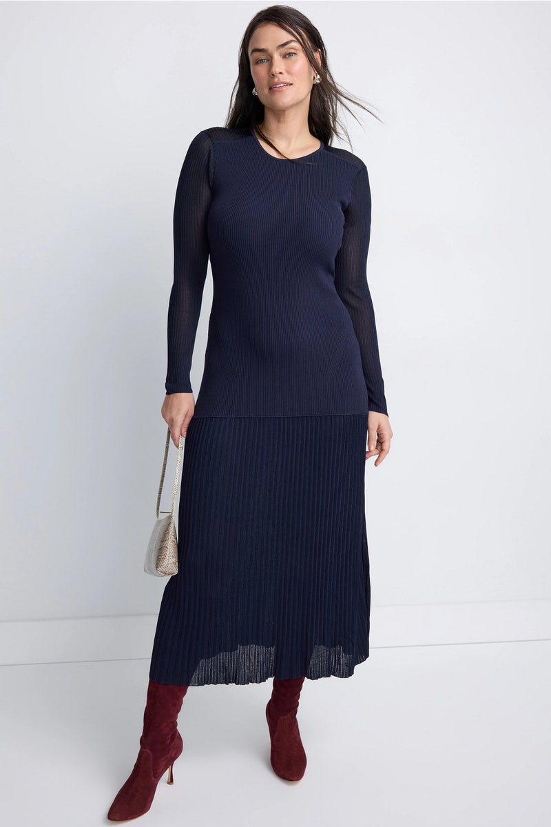 Semi-Sheer Knit Midi Dress by Derek Lam 10 Crosby x RTR - Photo 0
