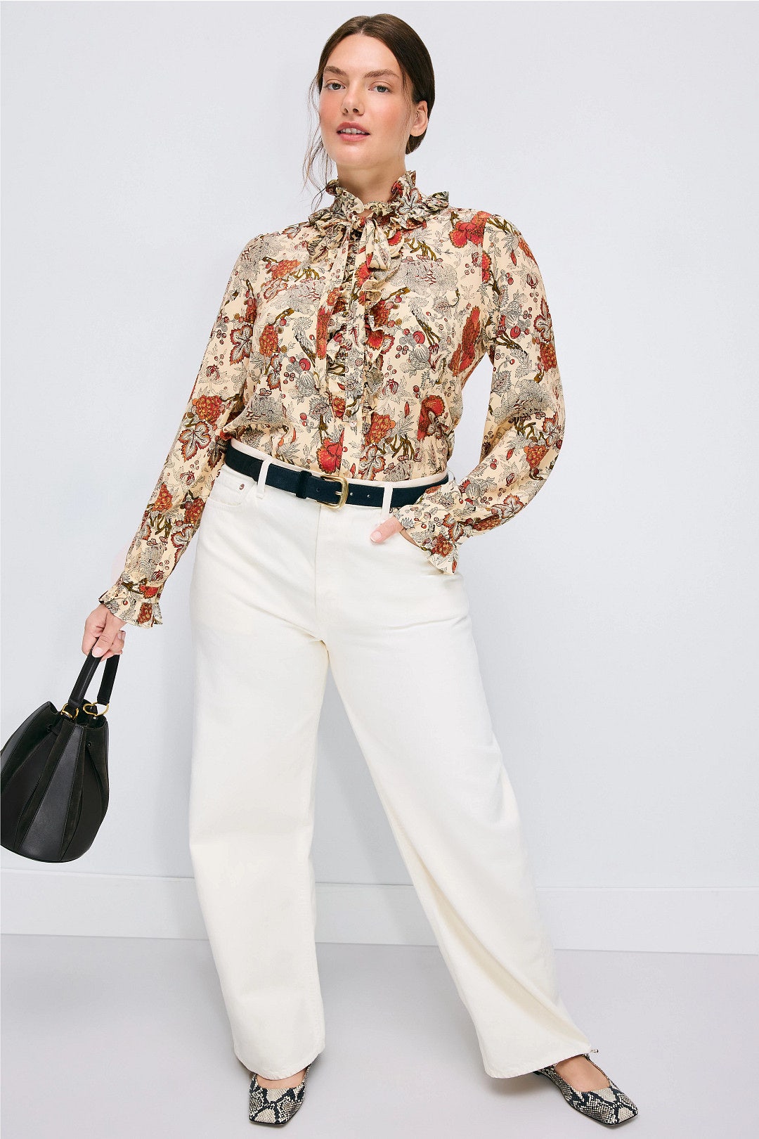 Catroux Silk Long Sleeve Button Front Blouse by Ulla Johnson 5