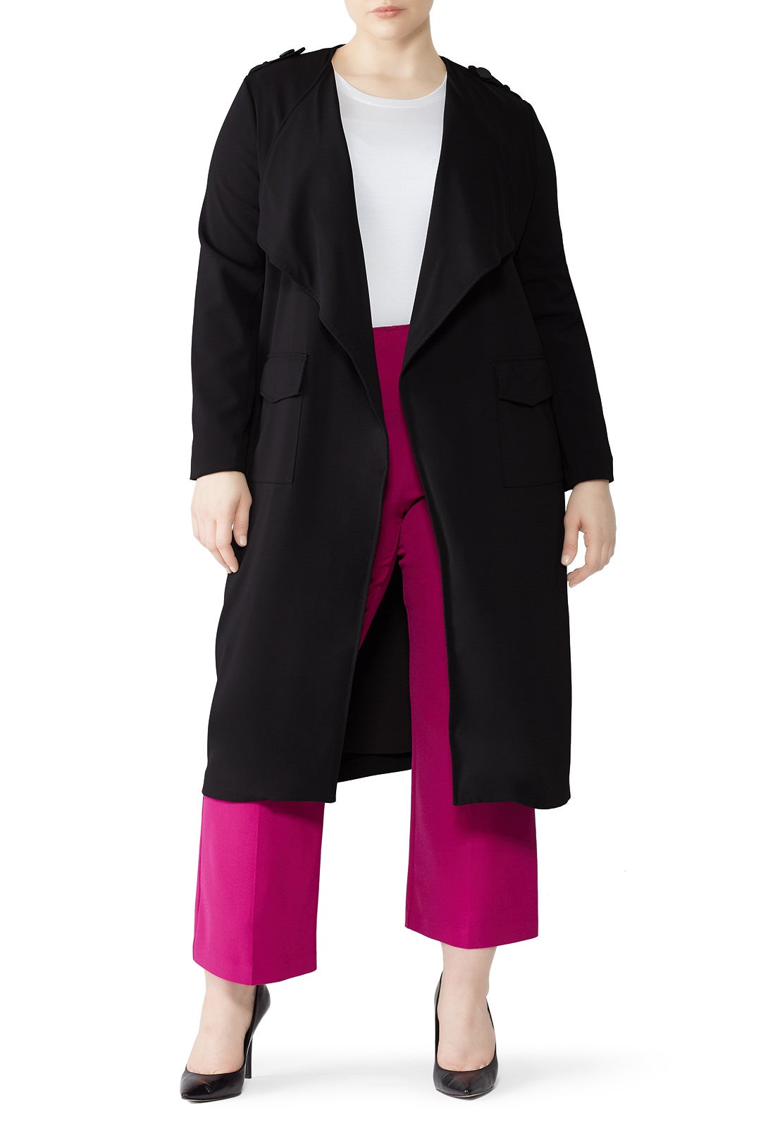 Black Trench Coat by Badgley Mischka 4