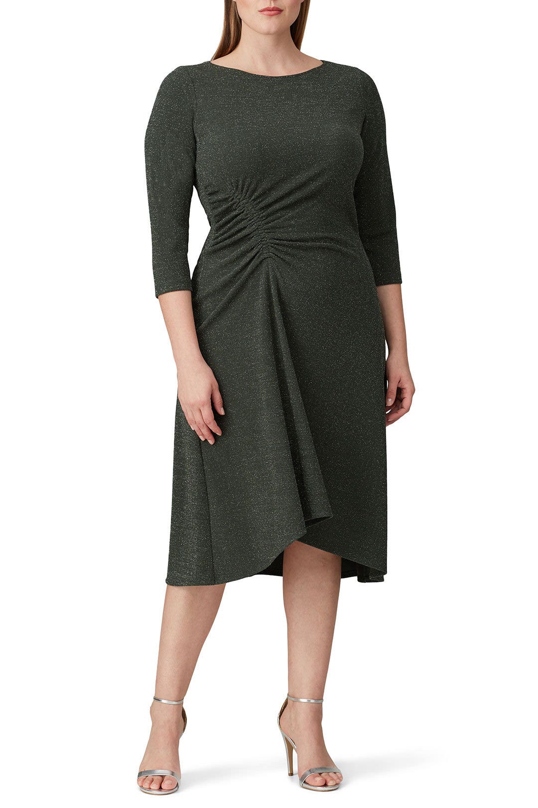 Green Knit Ruched Dress  by Donna Morgan 5
