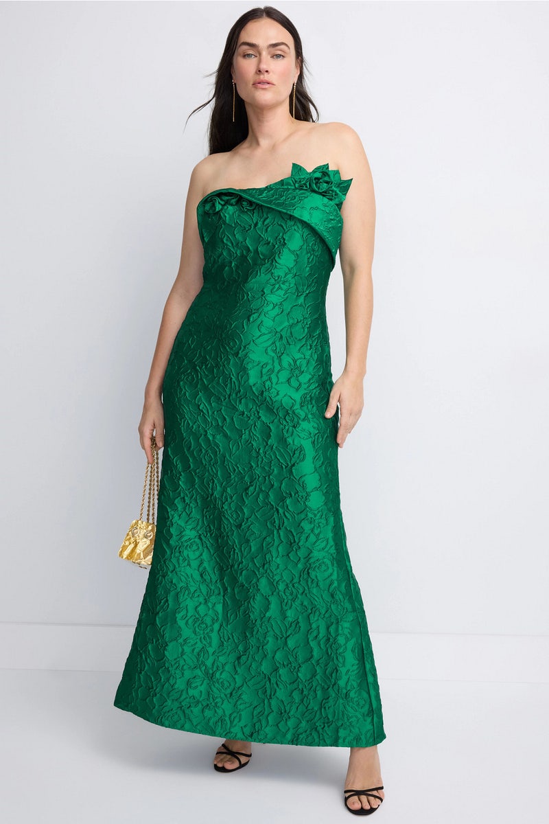 Jacquard Strapless Gown by Badgley Mischka - Photo 0